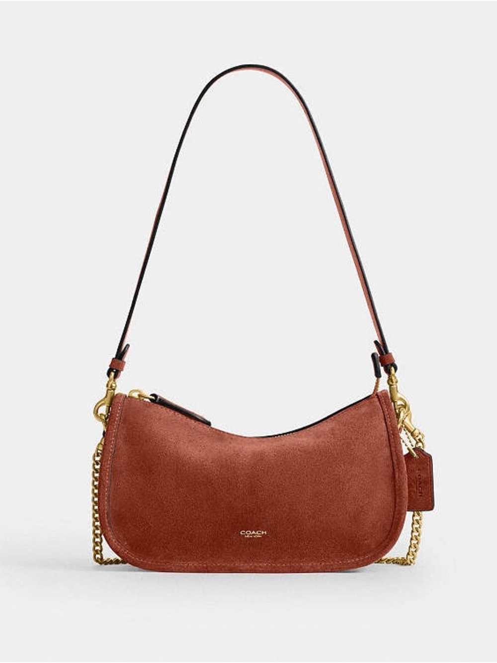 NWT Coach Waverly Bag Brass / Clay Suede Crossbody Shoulder Bag CDD78 - Picture 11 of 14